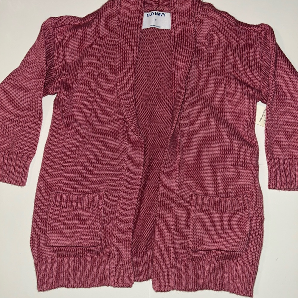 Old Navy Kids Pink Open-Front Sweater 3T
